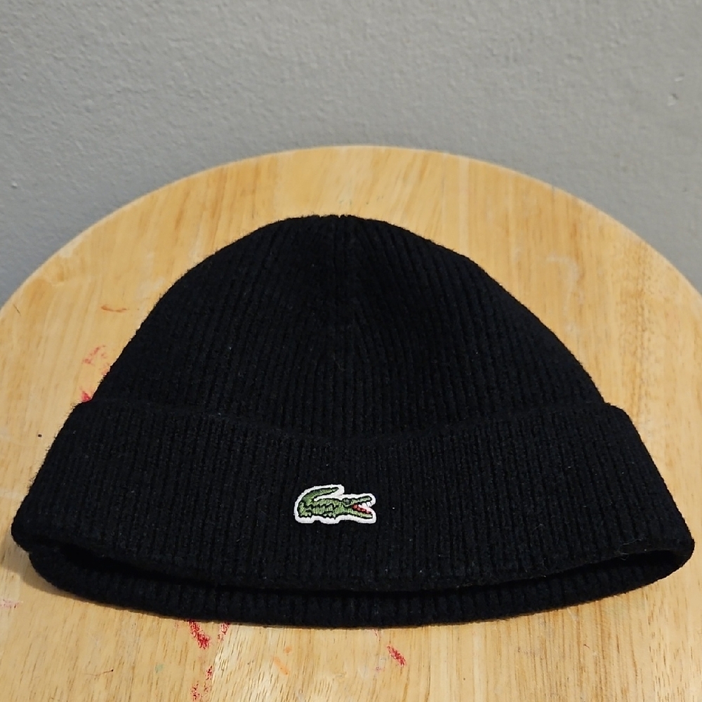 Lacoste Black Kids Beanie Hat